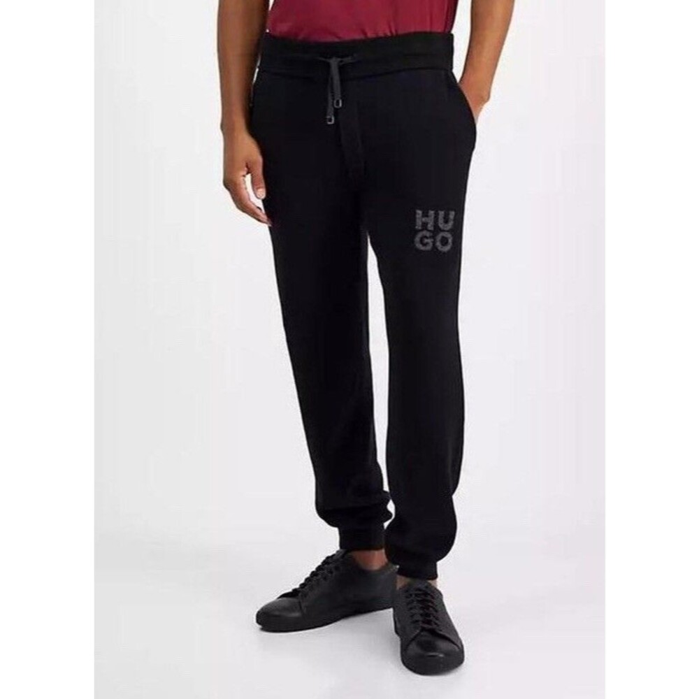 HUGO by Hugo Boss Virgin Wool Blend Black Trouser Jogger Pants Size: Medium NWT